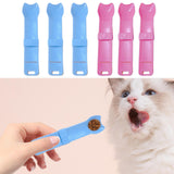 Maxbell 3Pcs Cat Strip Squeeze Spoon Holder Pet Supplies Cute for Puree Snack Blue