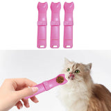 Maxbell 3Pcs Cat Strip Squeeze Spoon Holder Pet Supplies Cute for Puree Snack Pink