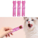 Maxbell 3Pcs Cat Strip Squeeze Spoon Holder Pet Supplies Cute for Puree Snack Pink