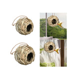Maxbell Hand Woven Bird Nest Sturdy Hanging Grass Bird House for Outside Home Indoor 12x12cm