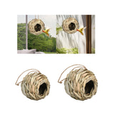 Maxbell Hand Woven Bird Nest Sturdy Hanging Grass Bird House for Outside Home Indoor 12x12cm