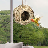 Maxbell Hand Woven Bird Nest Sturdy Hanging Grass Bird House for Outside Home Indoor 12x12cm