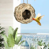 Maxbell Hand Woven Bird Nest Sturdy Hanging Grass Bird House for Outside Home Indoor 14x14cm