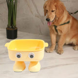 Maxbell Elevated Cat Bowl Detachable Cat Dish 15° Tilted for Kitty Kitten Small Dogs Yellow