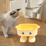 Maxbell Elevated Cat Bowl Detachable Cat Dish 15° Tilted for Kitty Kitten Small Dogs Yellow