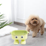 Maxbell Elevated Cat Bowl Detachable Cat Dish 15° Tilted for Kitty Kitten Small Dogs Green
