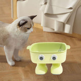 Maxbell Elevated Cat Bowl Detachable Cat Dish 15° Tilted for Kitty Kitten Small Dogs Green