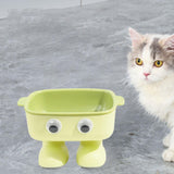 Maxbell Elevated Cat Bowl Detachable Cat Dish 15° Tilted for Kitty Kitten Small Dogs Green