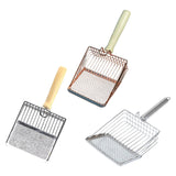 Maxbell Cat Litter Scoop Metal Pet Sand Waste Scooper for Rabbits Kittens Sand Waste Gold wooden handle