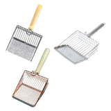Maxbell Cat Litter Scoop Metal Pet Sand Waste Scooper for Rabbits Kittens Sand Waste Gold wooden handle