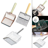 Maxbell Cat Litter Scoop Metal Pet Sand Waste Scooper for Rabbits Kittens Sand Waste Gold wooden handle
