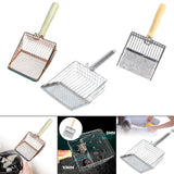 Maxbell Cat Litter Scoop Metal Pet Sand Waste Scooper for Rabbits Kittens Sand Waste Gold wooden handle