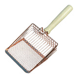 Maxbell Cat Litter Scoop Metal Pet Sand Waste Scooper for Rabbits Kittens Sand Waste Gold wooden handle