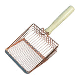 Maxbell Cat Litter Scoop Metal Pet Sand Waste Scooper for Rabbits Kittens Sand Waste Gold wooden handle