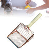 Maxbell Cat Litter Scoop Metal Pet Sand Waste Scooper for Rabbits Kittens Sand Waste Gold wooden handle