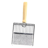 Maxbell Cat Litter Scoop Metal Pet Sand Waste Scooper for Rabbits Kittens Sand Waste Silver wooden handle