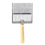 Maxbell Cat Litter Scoop Metal Pet Sand Waste Scooper for Rabbits Kittens Sand Waste Silver wooden handle