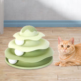 Maxbell Cat Toy Roller Puzzle Toy Fun Toy for Kitten Physical Exercise Cat Track Toy green