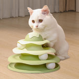 Maxbell Cat Toy Roller Puzzle Toy Fun Toy for Kitten Physical Exercise Cat Track Toy green