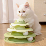 Maxbell Cat Toy Roller Puzzle Toy Fun Toy for Kitten Physical Exercise Cat Track Toy green