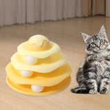 Maxbell Cat Toy Roller Puzzle Toy Fun Toy for Kitten Physical Exercise Cat Track Toy yellow