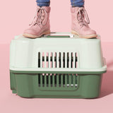 Maxbell Pet Travel Carrier Transport Box Carrying Cat Kennel for Cats Rabbits Kitten Green