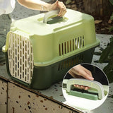 Maxbell Pet Travel Carrier Transport Box Carrying Cat Kennel for Cats Rabbits Kitten Green