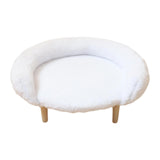 Maxbell Cat Couch for Indoor Cats Wooden Portable Fashionable Pet Furniture Cat Sofa white