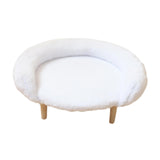 Maxbell Cat Couch for Indoor Cats Wooden Portable Fashionable Pet Furniture Cat Sofa white