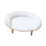 Maxbell Cat Couch for Indoor Cats Wooden Portable Fashionable Pet Furniture Cat Sofa white