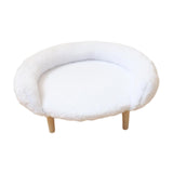 Maxbell Cat Couch for Indoor Cats Wooden Portable Fashionable Pet Furniture Cat Sofa white