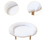 Maxbell Cat Couch for Indoor Cats Wooden Portable Fashionable Pet Furniture Cat Sofa white