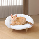 Maxbell Cat Couch for Indoor Cats Wooden Portable Fashionable Pet Furniture Cat Sofa white