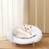 Maxbell Cat Couch for Indoor Cats Wooden Portable Fashionable Pet Furniture Cat Sofa white