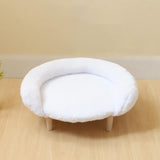 Maxbell Cat Couch for Indoor Cats Wooden Portable Fashionable Pet Furniture Cat Sofa white