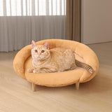 Maxbell Cat Couch for Indoor Cats Wooden Portable Fashionable Pet Furniture Cat Sofa orange