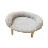 Maxbell Cat Couch for Indoor Cats Wooden Portable Fashionable Pet Furniture Cat Sofa light gray