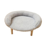 Maxbell Cat Couch for Indoor Cats Wooden Portable Fashionable Pet Furniture Cat Sofa light gray