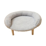 Maxbell Cat Couch for Indoor Cats Wooden Portable Fashionable Pet Furniture Cat Sofa light gray