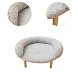 Maxbell Cat Couch for Indoor Cats Wooden Portable Fashionable Pet Furniture Cat Sofa light gray