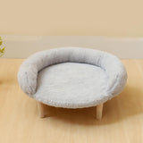 Maxbell Cat Couch for Indoor Cats Wooden Portable Fashionable Pet Furniture Cat Sofa light gray