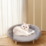 Maxbell Cat Couch for Indoor Cats Wooden Portable Fashionable Pet Furniture Cat Sofa dark gray