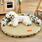 Maxbell Summer Cooling Dog Bed Summer Pet Mat Cooling Pets Nest for Dogs Puppy Kitten L and Green