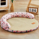 Maxbell Summer Cooling Dog Bed Summer Pet Mat Cooling Pets Nest for Dogs Puppy Kitten M and Pink