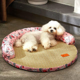 Maxbell Summer Cooling Dog Bed Summer Pet Mat Cooling Pets Nest for Dogs Puppy Kitten M and Pink