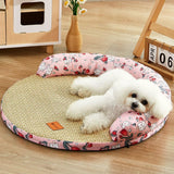 Maxbell Summer Cooling Dog Bed Summer Pet Mat Cooling Pets Nest for Dogs Puppy Kitten M and Pink