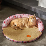 Maxbell Summer Cooling Dog Bed Summer Pet Mat Cooling Pets Nest for Dogs Puppy Kitten M and Pink