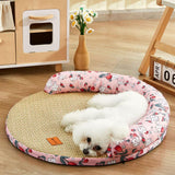 Maxbell Summer Cooling Dog Bed Summer Pet Mat Cooling Pets Nest for Dogs Puppy Kitten M and Pink