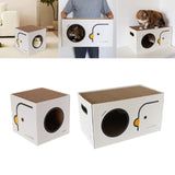 Maxbell Cardboard Cat House Hideaway Castle Scratcher Bed for Pet Gift Animals 32cmx32cmx32cm