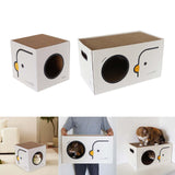 Maxbell Cardboard Cat House Hideaway Castle Scratcher Bed for Pet Gift Animals 32cmx32cmx32cm